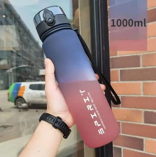 1L Sports Water Bottle High Capacity Plastic Fitness Portable Durable Camping Hiking Workouts Outdoor Sports Cups 5