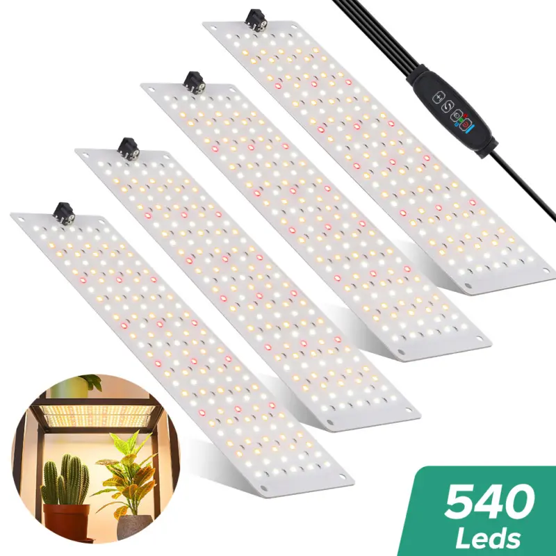 Full Spectrum Indoor Grow Light Dimmable Timer 4 Panels 540 LED Grow Light 4