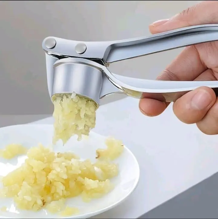 Stainless Steel Garlic Press, Manual Garlic Press with Handle Kitchen Accessories, Durable Ginger Press for Kitchen Fruit Utensils Sturdy
