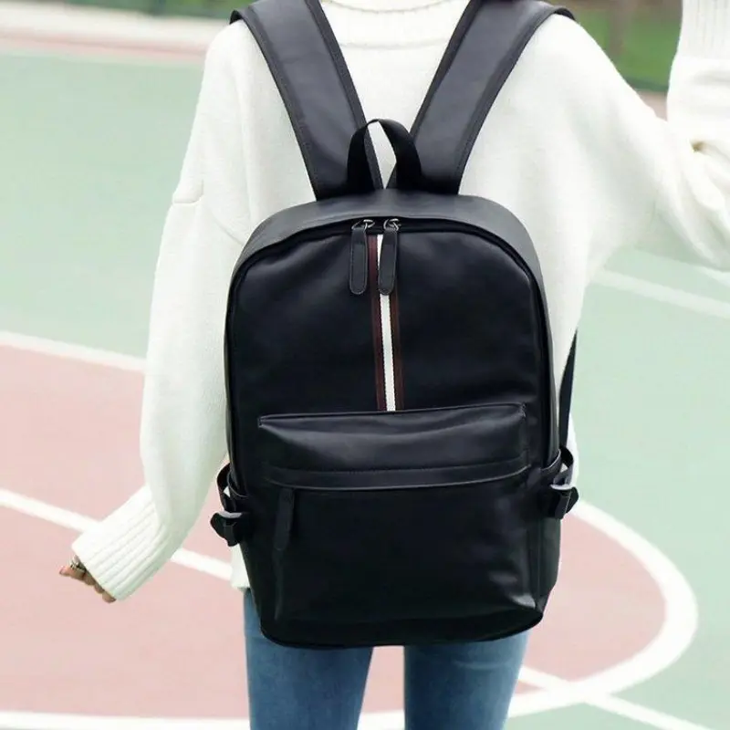 2025 Fashion Men Large Capacity PU Leather Backpack Luxury Men Outdoor Bag Male School Bags Man Business Backpack 5