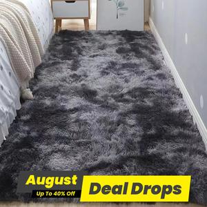 Durable Soft Fluffy Solid Color Carpet, 1 Count Decoration Mats for Bedroom Bedside Bay Window Living Room, Household Items, Rugs Bedroom, Home Decor Uk, Decorative Area Rug, Soft Shaggy Rug, Floor Mat, Modern Shaggy Fuzzy Rugs