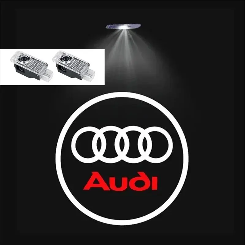 2pcs Car Door Welcome Lights for Audi A1 A3 8P 8V A4 A5 A6 A7 A8 Q3 Q5 Q7 Q8 Sline TT Logo Projector Ghost Shadow Lamp 5