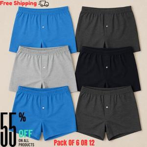Men,s Pack OF 6 OR 12 All Seasonal Boxer Short and1 shorts Breathable Boy Friend Gift casual men Cotton Menswear jockstrap boxer  shorts boyfriend  birthday  gift crew socks breif vip underwear regular fit briefs mann Jersey soft comfortable clothing
