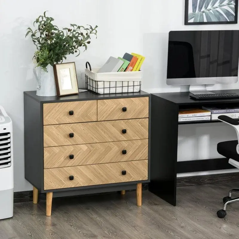 5-Drawer Chest with Metal Handles for Bedroom 3