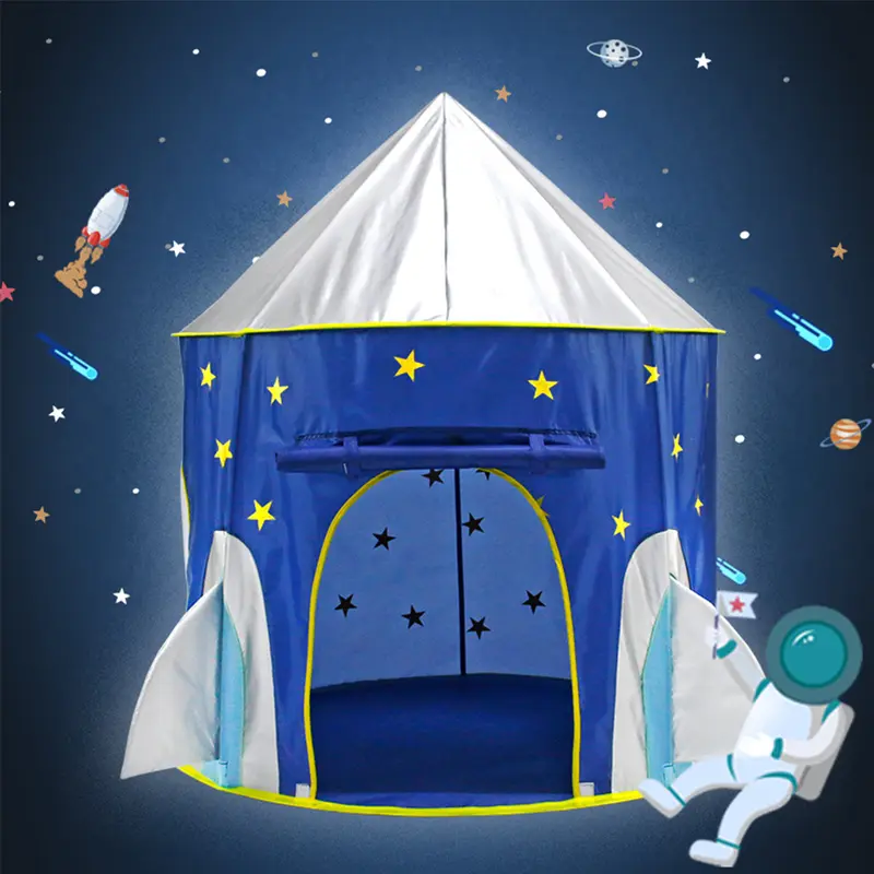 Lushhub Home Kids Playhouse Tent, Star and Moon Kids Tent, Round Yurt Style Kids Playhouse with Floor Mat for Indoor and Outdoor Games 5