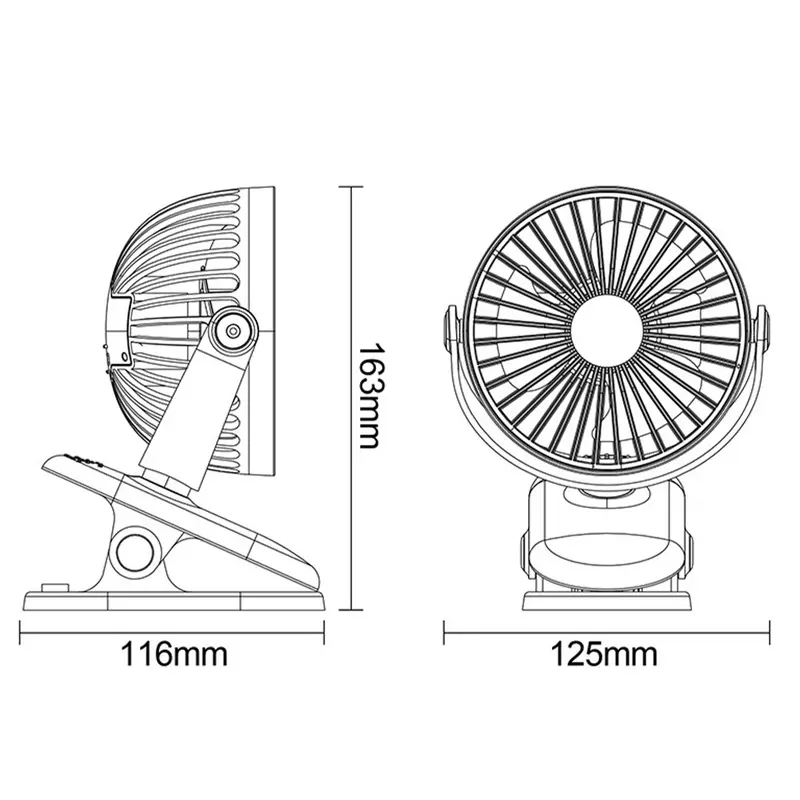 UK Clip On Fan 3 Speed USB Rechargeable Mini Cooling Desk Baby Stroller Portable white fan clip  fan cooling  fan smart  fan fan  air  cooler 8