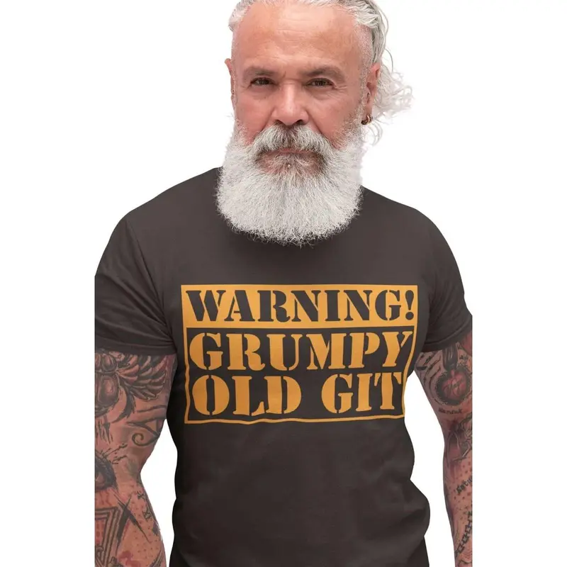 Warning Grumpy Old Git Funny T Shirt tshirt top Old Man Dad Grandad Gift Idea 6