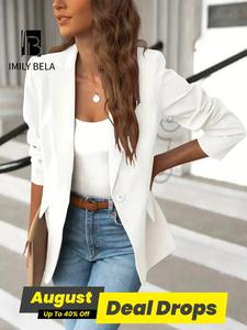 Women's Solid Button Lapel Collar Blazer, Elegant Longsleeves Suit Outerwear for Work Office Business, Minimalist Ladies Spring & Fall Clothes, Womenswear