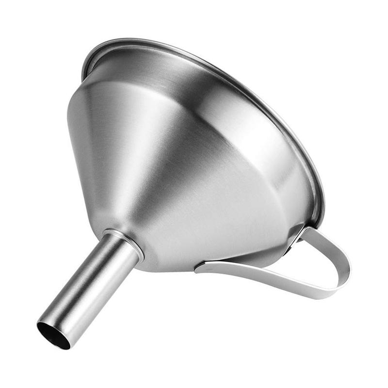 2x Stainless Steel Funnel Oil Liquid Funnel Metal Funnel with Detachable Filter 8