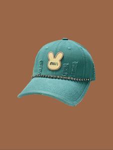 Street Style Rabbit Patched Design Baseball Cap, 2024 New Style Casual Trendy Baseball Cap for Men & Women, Fashionable Hat for Outdoor Activities