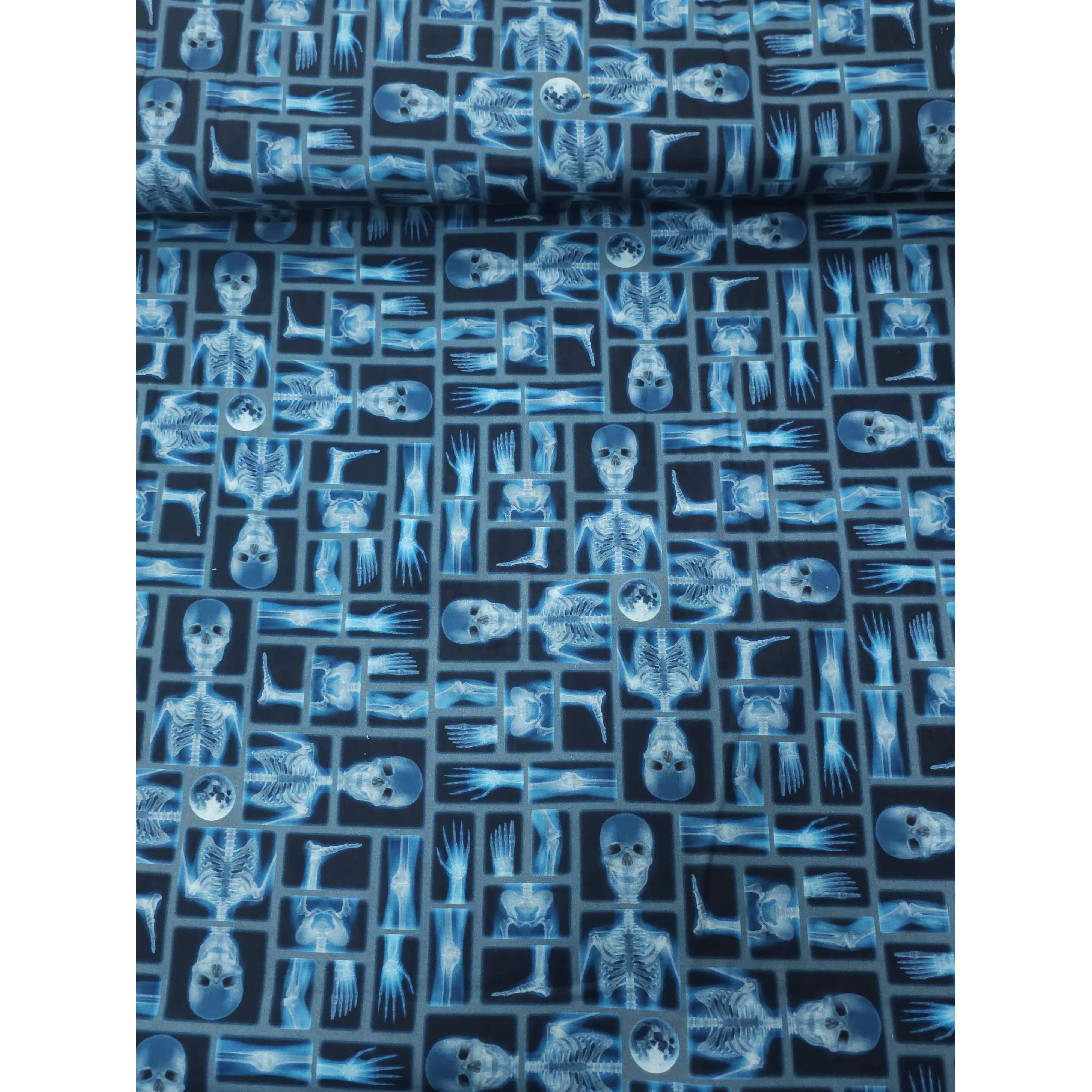 Blue/Black Skeleton Anatomy 100% Cotton