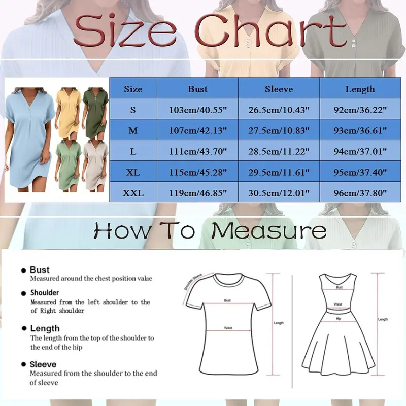 Womens Button Down Shirt Dresses Summer Cotton Linen Dress V-Neck Mini Dress Casual Short Sleeve Loose Tunic Dresses 2