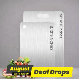 Stainless Steel Double Sided Chopping Board, 1 Count Modern Cutting Food Board, Kitchen Chopping Board for Meat & Vegetable, Kitchen Accessories, Home Kitchen Cooking Gadgets, Kitchenware Utensils, Meatcleaverset