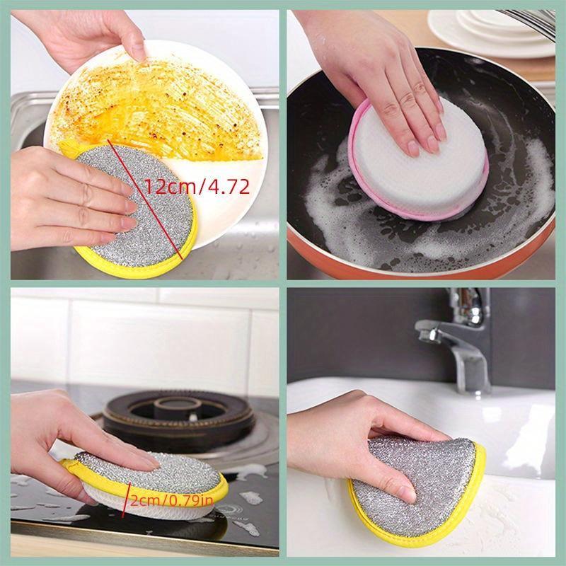 3/6/9/12/15pcsCleaning Sponge, Scouring Pad, Square Dish Cloths, Simple Style Dish Towel, Cleaning Cloth For Sink Or Kitchen Stove, Antibacterial Washable Cleaning Brush, Kitchen Stuff, Kitchen Cleaning Gadget Random Color 3