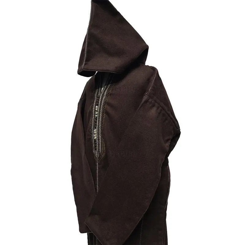 Kids Boys Cashmere Wool Thick Dark Brown Long Sleeve Moroccan Thobe Jubba 5