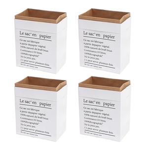 4pcs Double Layers Kraft Paper Bag Plants Flowers Kids Toys Books Sundries Organize(without flower)