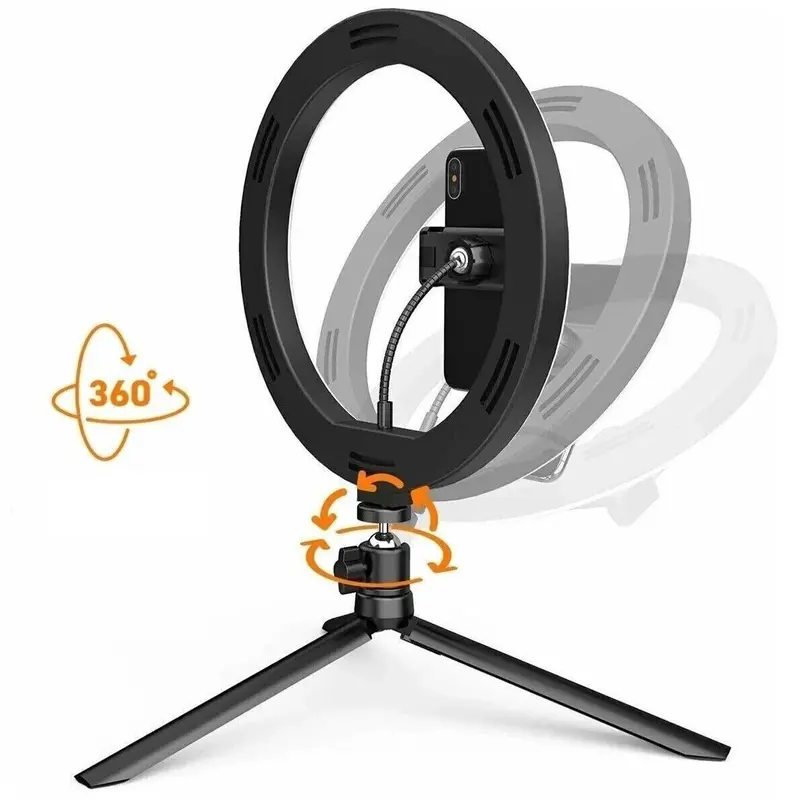 10" Led Selfie Ring Light with Tripod Stand & Phone Holder, Portable Selfie Fill Light, Smartphone Selfie Light Holder 4