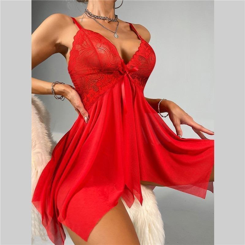 Women's Sexy Nightwear Black Lace Mesh Perspective Exotic Dress Sexy Lingerie Women Pajamas Ackless Female Sexy Nighties 3