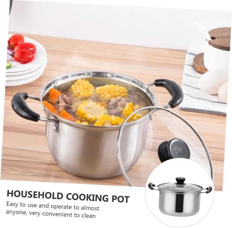 11PCS Induction Non Stick Stainless Steel Cookware Cooking Pot Pan With Lids Set 7