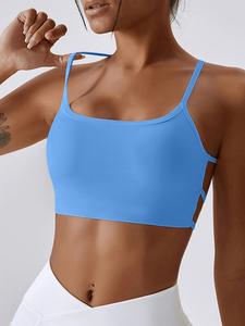 Women's Solid Color Sports Bra, Breathable Comfortable Sports Bra, Ladies Sportswear for Indoor Outdoor Wear