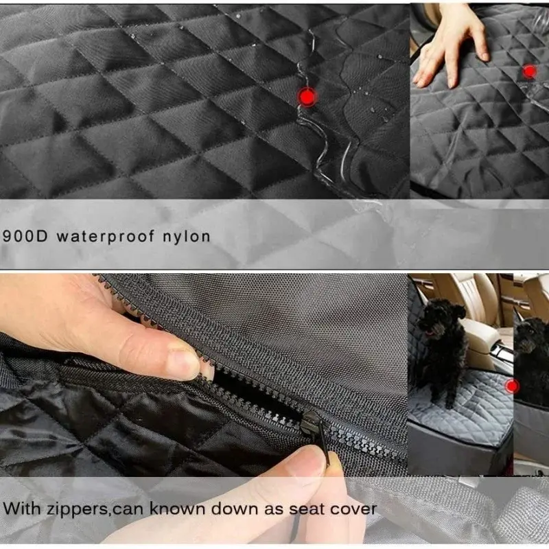 Universal 2 in 1 Dog Car Seat Hammock Cover Waterproof Pet Protector Transporter Safety Travel Basket For Large Medium Dogs Cats 3