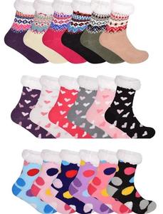 Findfashion Women's Padded Fluffy High Tog Thermal Heat Socks For Ladies One Size Fits All Women's Foot Size 4-6 UK