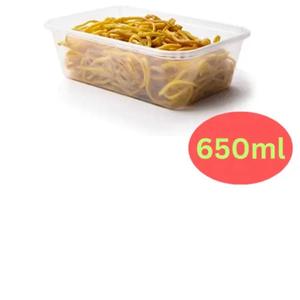 15 x 650ml Strong Plastic Food Containers with Lids for Takeaway, Microwave & Freezer Safe Storage - Kitchen Utensils Set