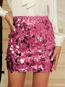 Women's Glitter Sequins Skirt, Fashionable Mini Skirt for Party Club Dating, Ladies Summer Clothes, Womenswear, Formal Fashion Skirt, Bottom