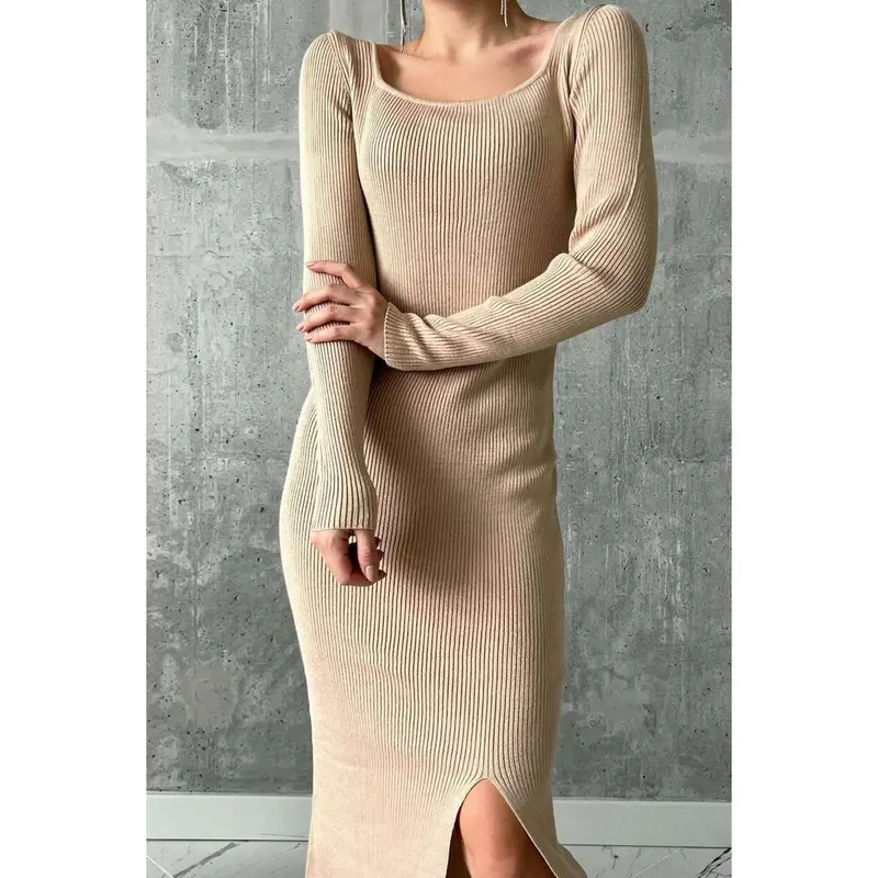 Darcie Ribbed Slit Dress 0