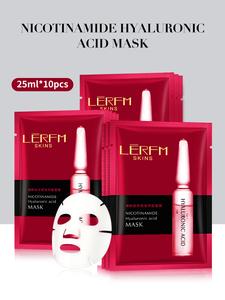 LaniFico Niacinamide & Hyaluronic Acid Sheet Mask 25ml x 10 Sheets 3 Boxes Hydrating Brightening Moisture Soothing Skin Repair Moisturizer with Aloe Vera & Chamomile Extracts