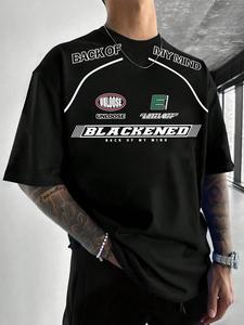 Men's Letter Print Round Neck Tee, Casual Short Sleeve Crew Neck T-shirt for Summer, Fashion Men's Top for Daily Wear