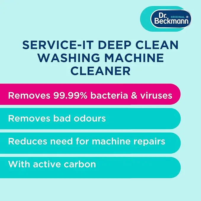 Dr. Beckmann Service-it Deep Clean Washing Machine Cleaner | Removes 99,99 % of bacteria and fungi and viruses | eliminates bad odours | 250 g 3