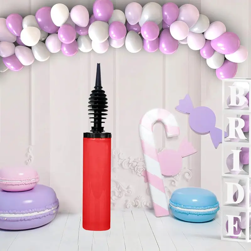 Balloon Pump, Manual Hand Pump, Inflator for Balloons Arch Kit, Baby Showers, Party Balloons, Toy Blower, Helium Pump, Foil and Confetti Professional Pumper, Yoga Balls.(Red) 4