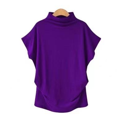 Product Introduction of 5XL Women Summer T-Shirt Short Batwing Sleeve Loose Solid Gray Turtleneck Tee Shirt 2025 New T-Shirts Femme Tees Tops 0