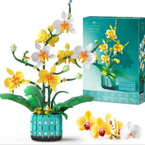 Orchid Flower Building Set, Orchid Bonsai Building Set, Creative Gifts for Adults and Children, Suitable for Office, Home Decoration Plant Collection