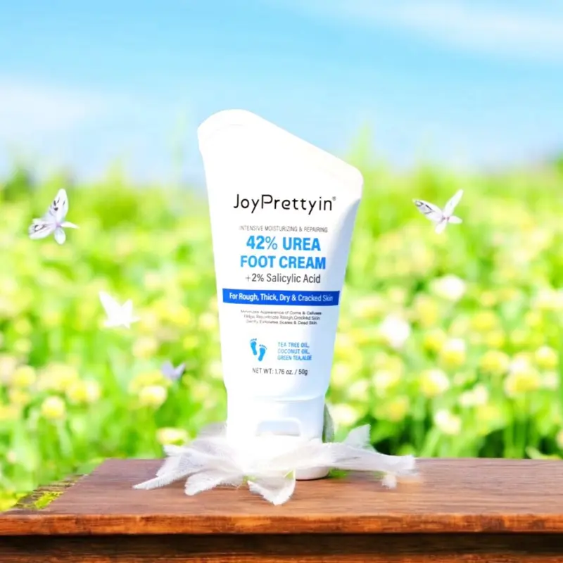 JoyPrettyin Urea Foot Cream 50g – Moisturizing & Exfoliating for Dry, Cracked Feet & Heels – with Tea Tree, Coconut Oil & Aloe Vera Lightweight Moisturize 4