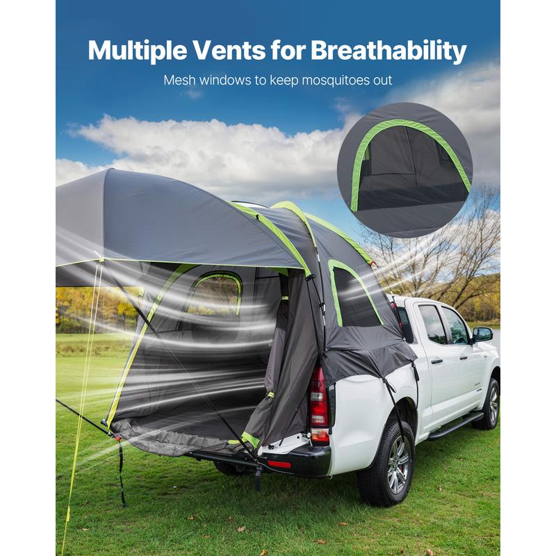 VEVOR Pickup Truck Tent, Fits 5.5-6.0 ft Truck Tents for Camping, Waterproof PU2000 mm 2-3 Person Sleeping Truck Bed Tent, Sturdy Truck Bed Camper Shell with Expandable Awning, Rainfly, Storage Bag 6