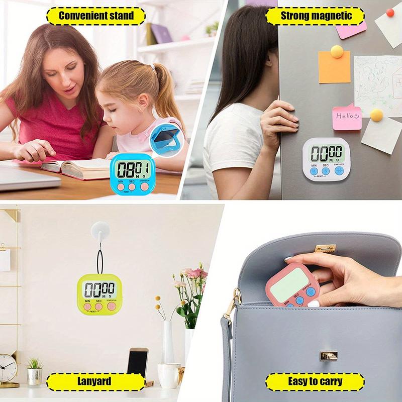 Product Introduction of 1pc Multi-Function Electronic Timer - Magnetic Digital Timers, Big LCD Display, Loud/Silent Switch Countdown Timer - For Kitchen, Gym, Classroom, Meeting & More - Perfect Gift for Students, Teachers & Chefs 2