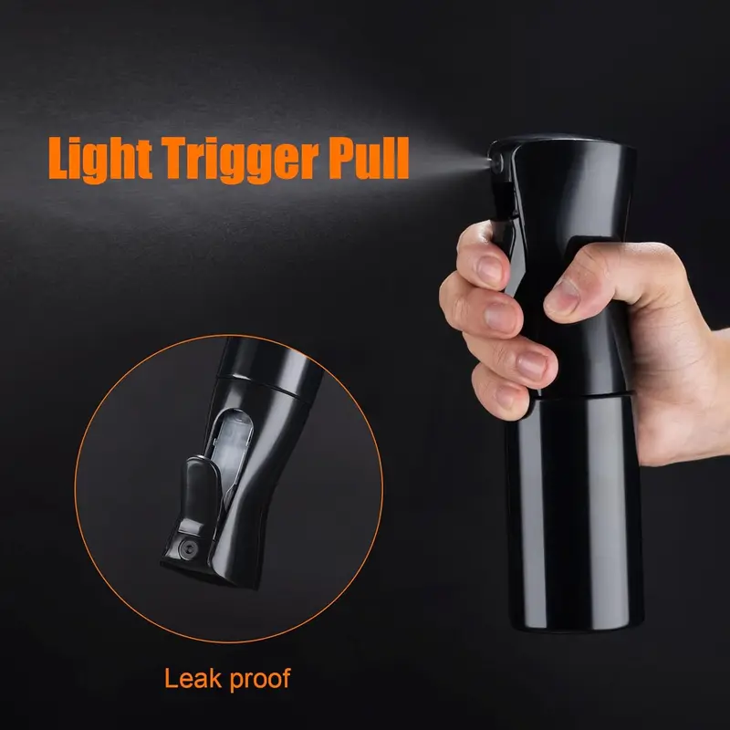 200ml Small Water Spray Bottles, 1 Pcs Continuous Mist Empty Hair Spray Bottles for Cleaning, Curly Hair, Plants, Black 1