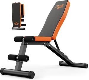 Adjustable Foldable Weight Bench | 660lb Capacity with Adjustable Back Pad & Resistance Bands, Home Fitness