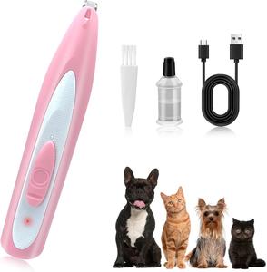 Rechargeable Cordless Dog Paw Trimmer for Grooming Small Dogs & Cats