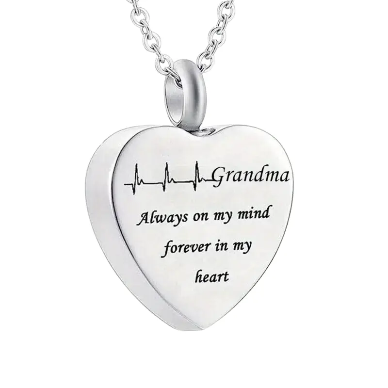 Family Heart Jewellery Urn for Mum Dad Sister Brother Grandma Grandpa Necklace Pendant Ashes Locket Cremation Keepsake 1