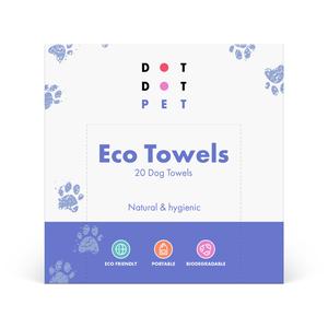 DotDotPet Eco Dog Towels (20 Pack) | Super Soft, Absorbent & Natural | Walks, Baths & Travel Must-Have
