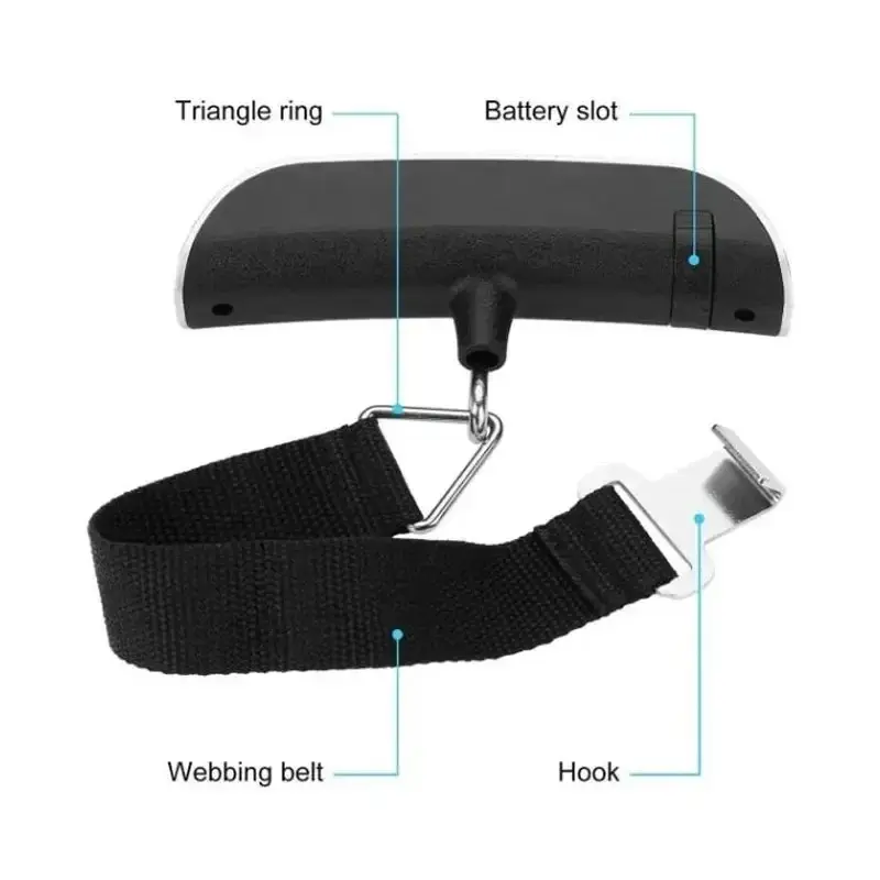 1pcs Portable Scale Digital LCD Display 110lb/50kg Electronic Luggage Hanging Suitcase Travel Weighs Baggage Bag Weight Balance 5