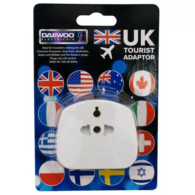 UK Tourist Adapter | Converts EU & Intl Plugs to UK