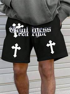 Men's Cross Print Boxer Briefs, Casual Comfy Breathable Underwear for Daily Wear, Mens Underwear for Summer