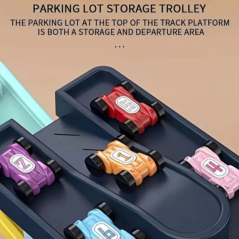 Fun Race Track Car Ramp Racer Car, Sliding Track Cars Toys, Perfect Gift for Boys And Girls, Christmas/ Halloween/ Thanksgiving Gifts(Random accessory colors) (Plastic toys) 4