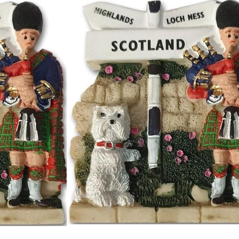 Scotland Westie Signpost Bagpiper Fridge Magnet Scottish Souvenir Gift Sign Post Decor Magnetic Box 3