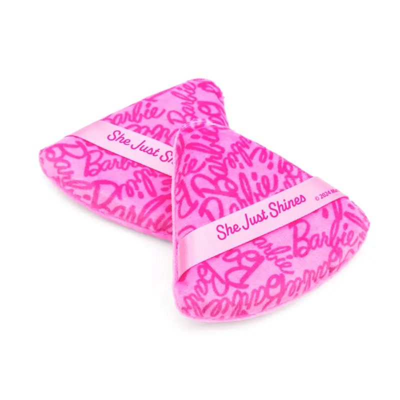Barbie 2 Pack Reusable Triangle Powder Puff - Pink - Make-Up Puff - Powderpuff - Makeup Tool 3