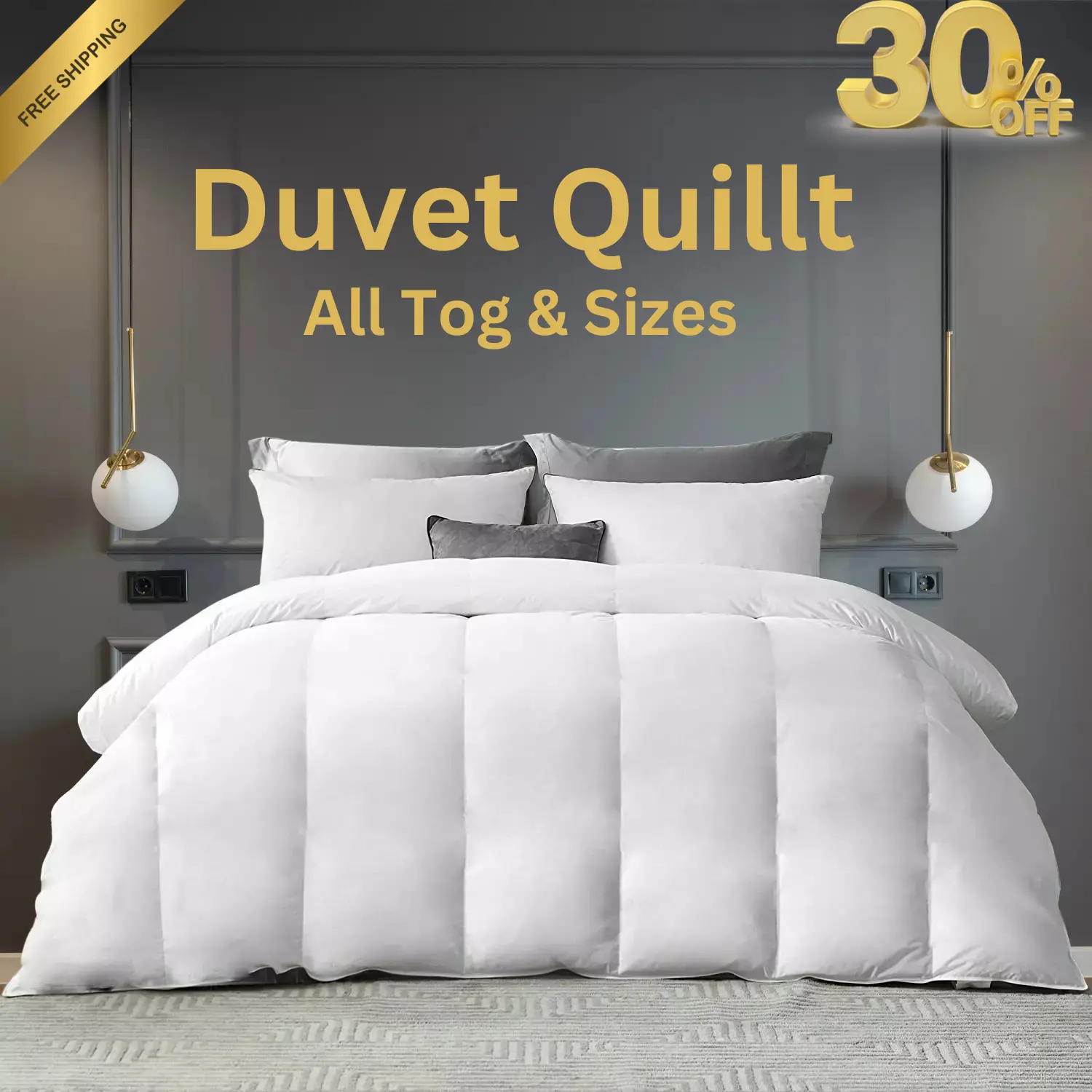 Luxury Hotel Quality Duvet Quilt-Extra Deep All Seasons Soft Touch Corovin Duvets-Premium Comforter with Ultimate Warmth-4.5 10.5 13.5 15 Tog Single Double King Super King